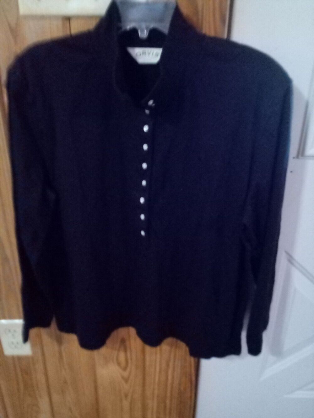 Orvis Women's Pullover Cotton Poly Blend Black Shirt Size XL